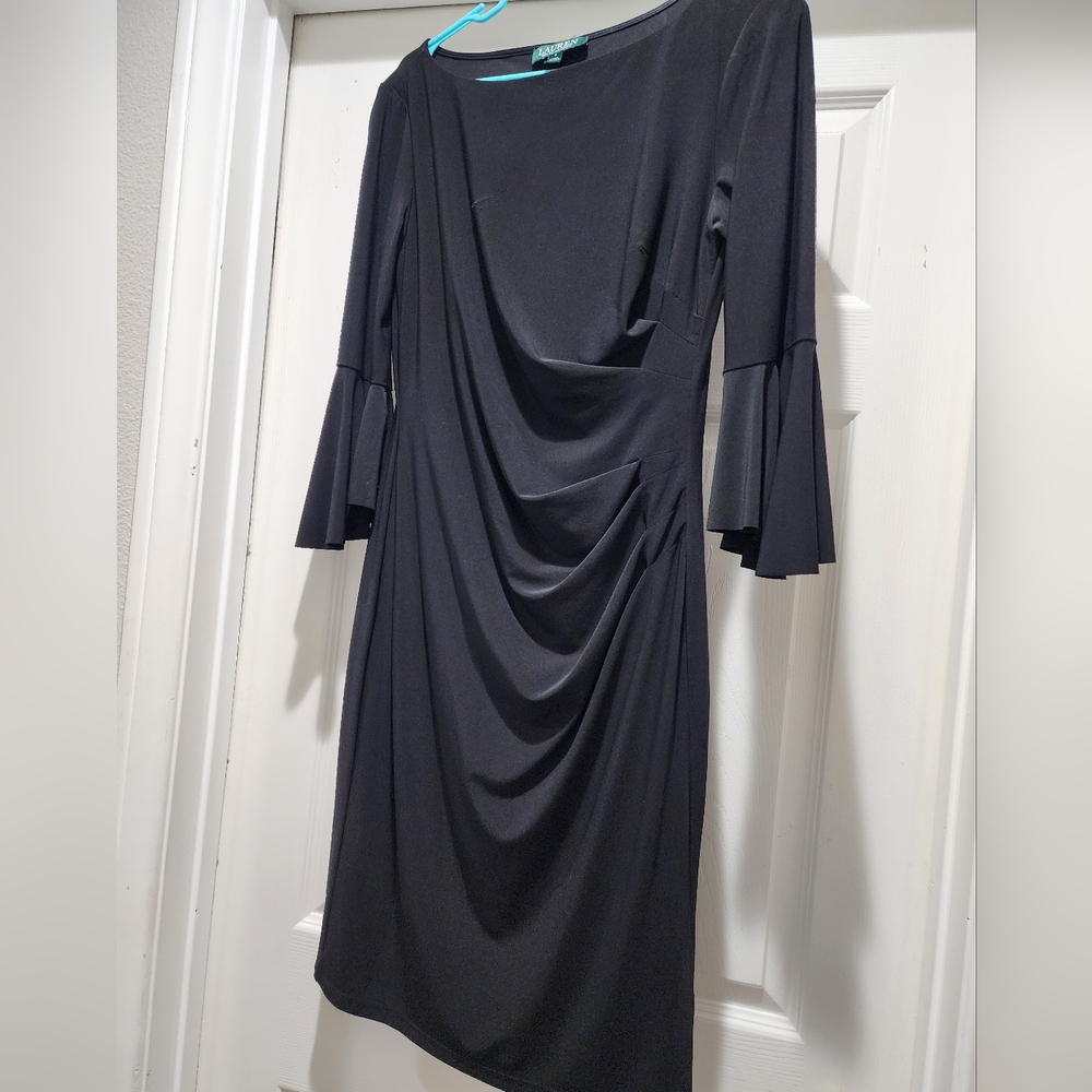 Lauren Ralph Lauren Elegant Black Long Sleeve Dress